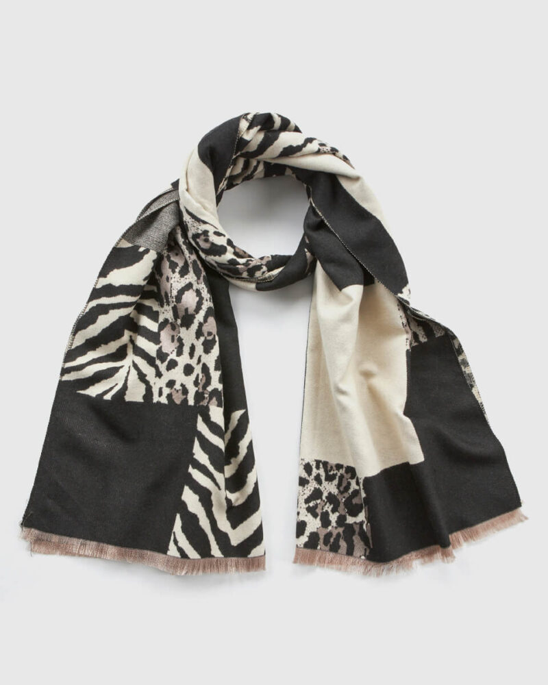 VERDE ΓΥΝΑΙΚΕΙΟ ΚΑΣΚΟΛ 06-0001340  ANIMAL PRINT ΜΑΥΡΟ