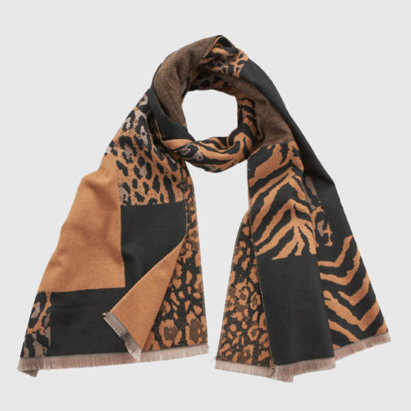 VERDE ΓΥΝΑΙΚΕΙΟ ΚΑΣΚΟΛ 06-0001344  ANIMAL PRINT ΚΑΦΕ