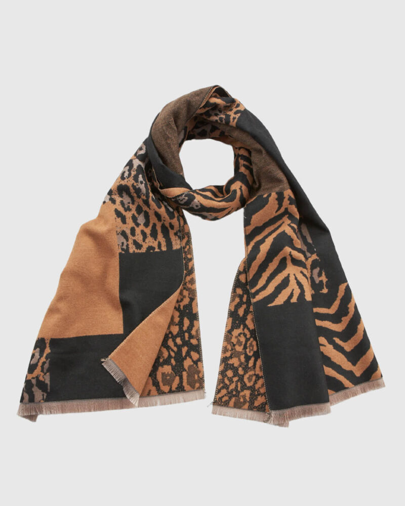 VERDE ΓΥΝΑΙΚΕΙΟ ΚΑΣΚΟΛ 06-0001344  ANIMAL PRINT ΚΑΦΕ