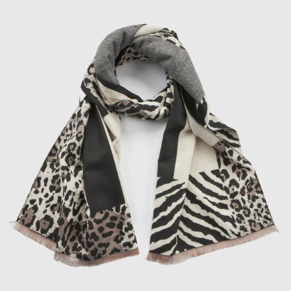 VERDE ΓΥΝΑΙΚΕΙΟ ΚΑΣΚΟΛ 06-0001344  ANIMAL PRINT ΜΑΥΡΟ