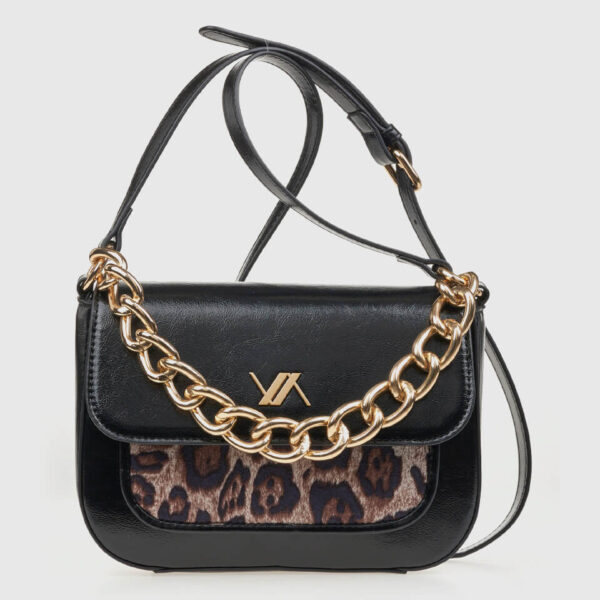 VERDE ΓΥΝΑΙΚΕΙΑ ΤΣΑΝΤΑ ΧΙΑΣΤΙ 16-0008139  ANIMAL PRINT ΜΑΥΡΟ