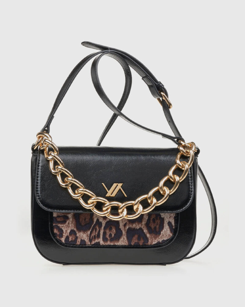 VERDE ΓΥΝΑΙΚΕΙΑ ΤΣΑΝΤΑ ΧΙΑΣΤΙ 16-0008139  ANIMAL PRINT ΜΑΥΡΟ
