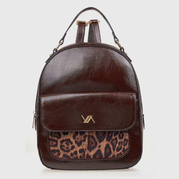 VERDE ΓΥΝΑΙΚΕΙΟ ΣΑΚΙΔΙΟ ΠΛΑΤΗΣ 16-0008140  ANIMAL PRINT ΚΑΦΕ