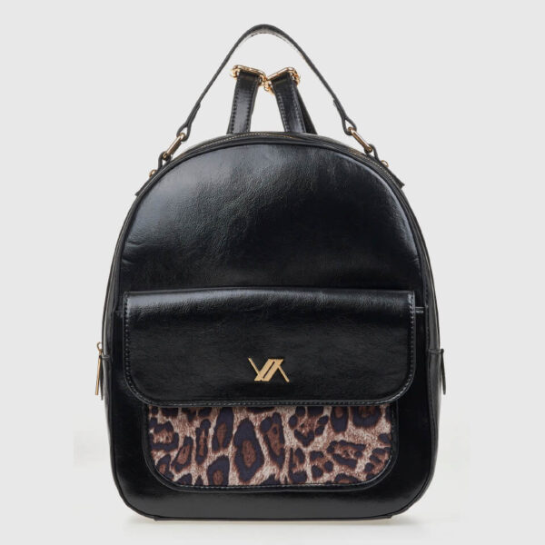 VERDE ΓΥΝΑΙΚΕΙΟ ΣΑΚΙΔΙΟ ΠΛΑΤΗΣ 16-0008140  ANIMAL PRINT ΜΑΥΡΟ