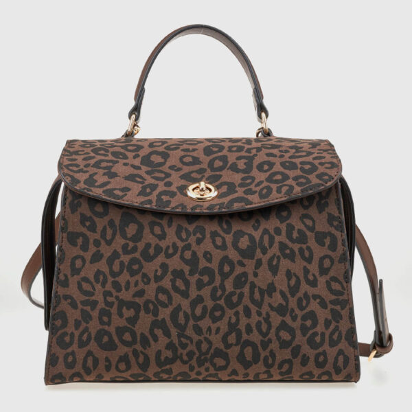VERDE ΓΥΝΑΙΚΕΙΑ ΤΣΑΝΤΑ ΧΕΙΡΟΣ 16-0008153 ANIMAL PRINT ΚΑΦΕ