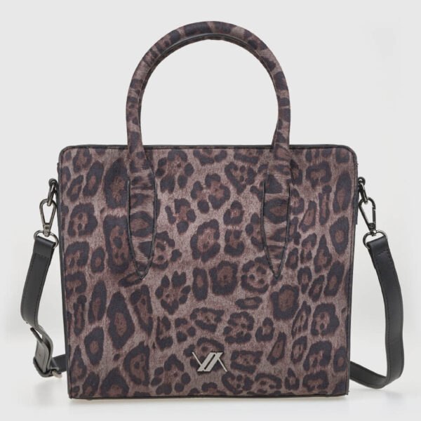 VERDE ΓΥΝΑΙΚΕΙΑ ΤΣΑΝΤΑ ΧΕΙΡΟΣ 16-0008296  ANIMAL PRINT ΜΑΥΡΟ