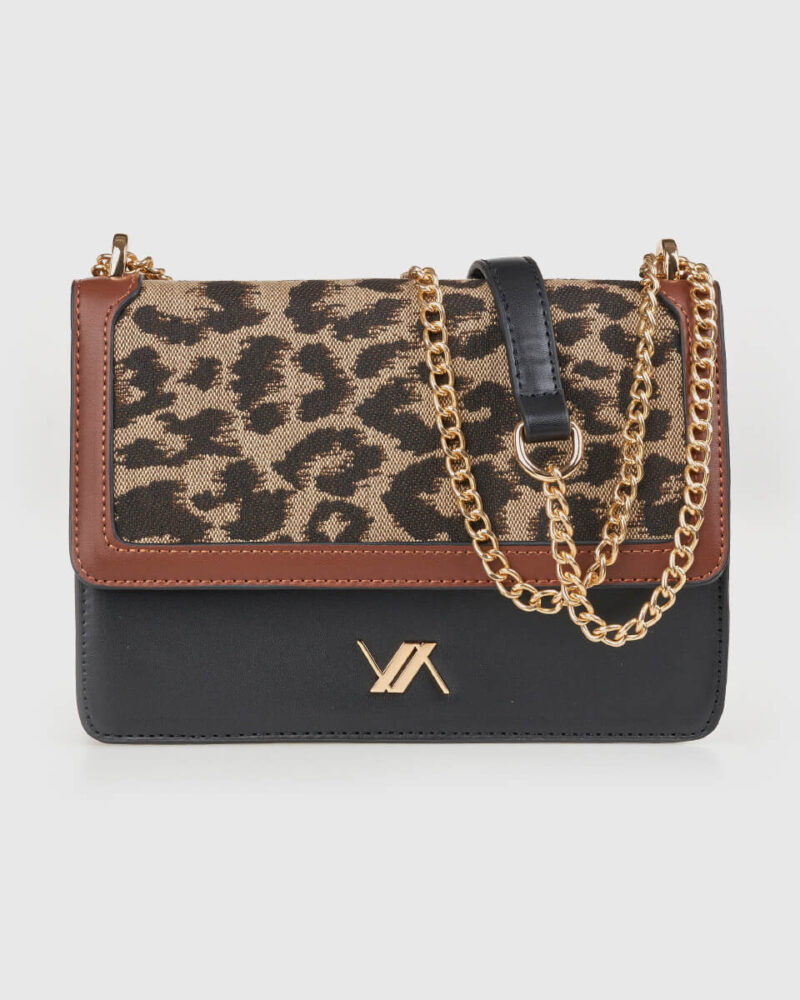 VERDE ΓΥΝΑΙΚΕΙΑ ΤΣΑΝΤΑ ΩΜΟΥ 16-0008310  ANIMAL PRINT ΚΑΦΕ