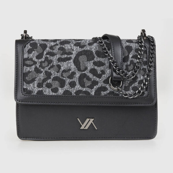 VERDE ΓΥΝΑΙΚΕΙΑ ΤΣΑΝΤΑ ΩΜΟΥ 16-0008310  ANIMAL PRINT ΜΑΥΡΟ