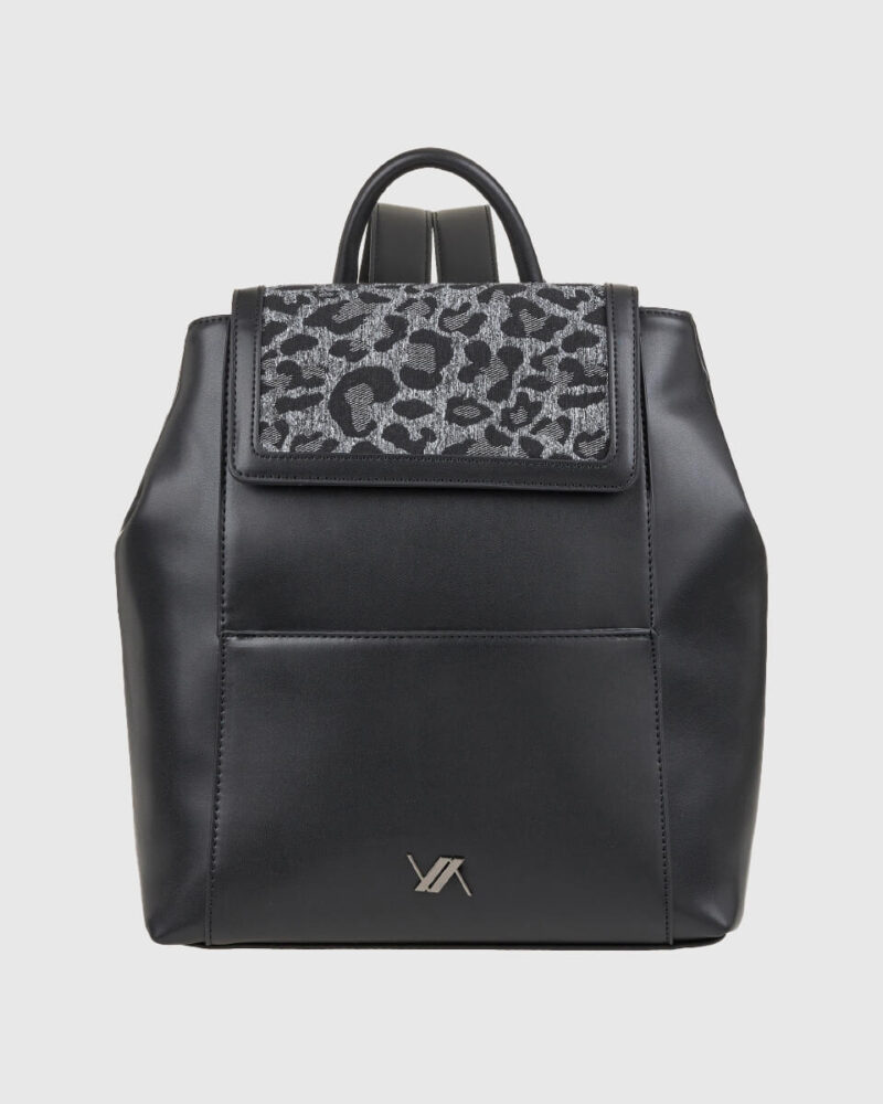 VERDE ΓΥΝΑΙΚΕΙΟ ΣΑΚΙΔΙΟ ΠΛΑΤΗΣ 16-0008311  ANIMAL PRINT ΜΑΥΡΟ