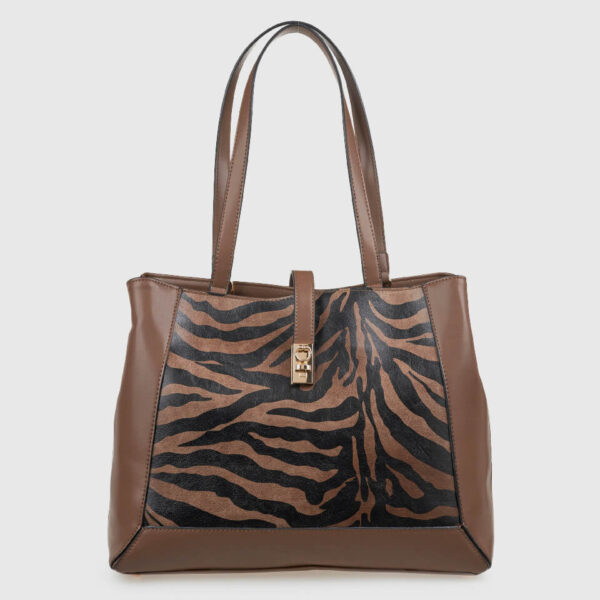 VERDE ΓΥΝΑΙΚΕΙΑ ΤΣΑΝΤΑ ΩΜΟΥ 16-0008324 ANIMAL PRINT ΚΑΦΕ