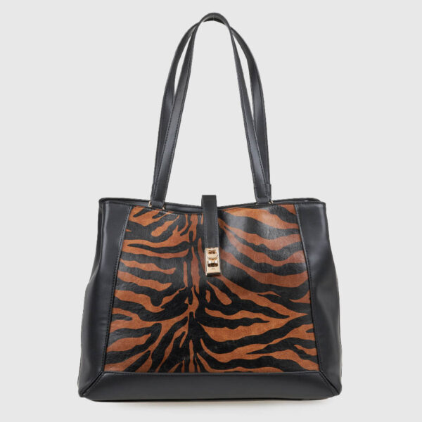 VERDE ΓΥΝΑΙΚΕΙΑ ΤΣΑΝΤΑ ΩΜΟΥ 16-0008324 ANIMAL PRINT ΜΑΥΡΟ