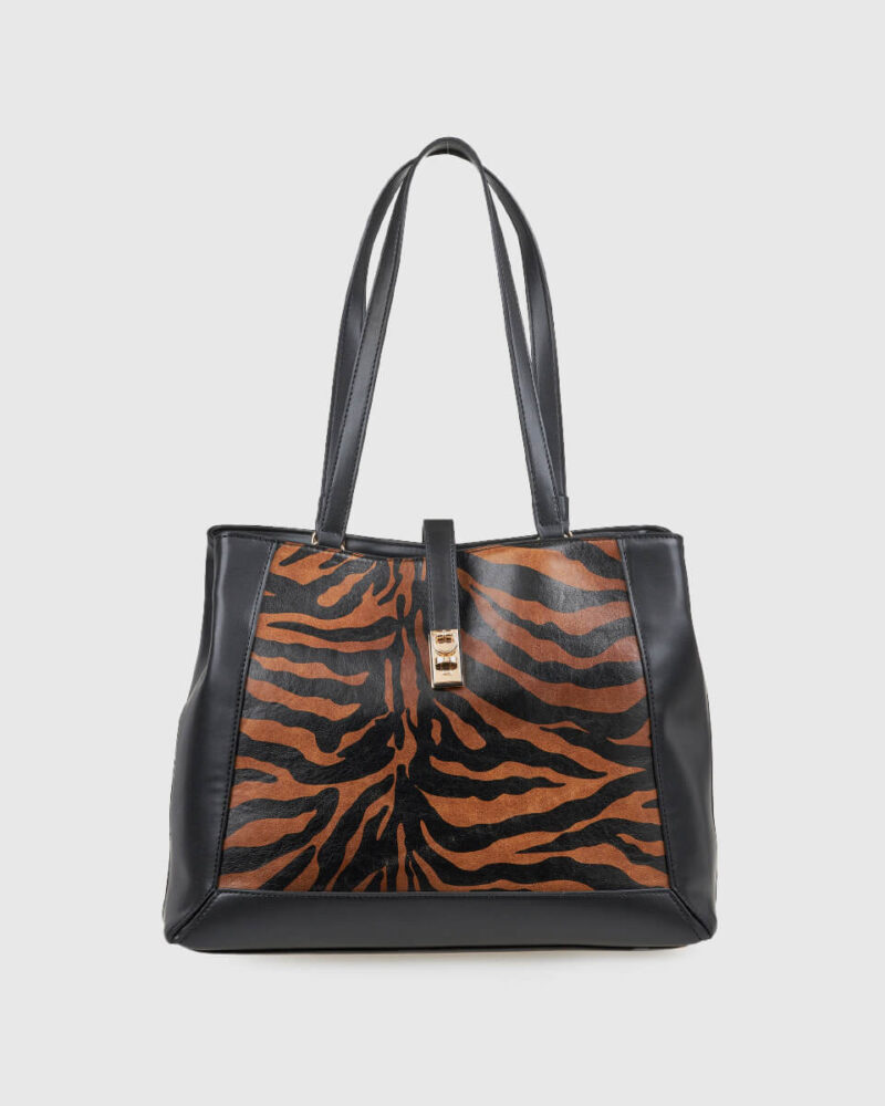 VERDE ΓΥΝΑΙΚΕΙΑ ΤΣΑΝΤΑ ΩΜΟΥ 16-0008324 ANIMAL PRINT ΜΑΥΡΟ