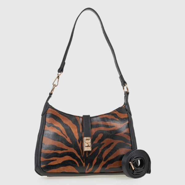 VERDE ΓΥΝΑΙΚΕΙΑ ΤΣΑΝΤΑ ΩΜΟΥ 16-0008325 ANIMAL PRINT ΜΑΥΡΟ