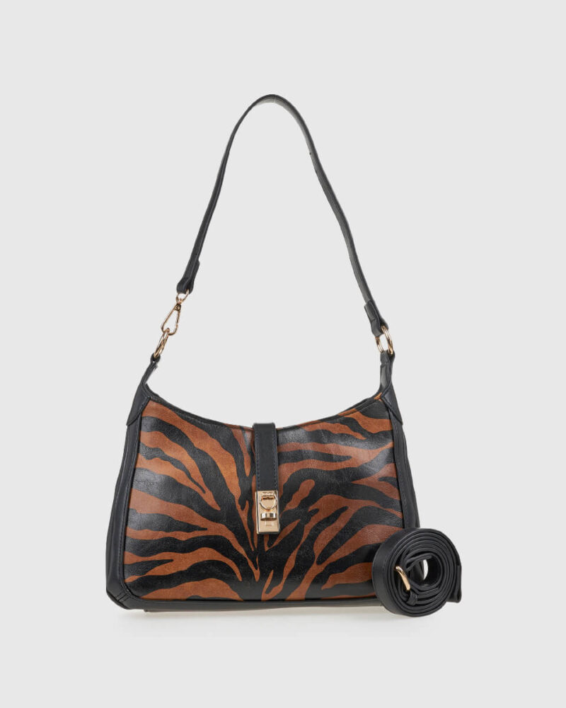 VERDE ΓΥΝΑΙΚΕΙΑ ΤΣΑΝΤΑ ΩΜΟΥ 16-0008325 ANIMAL PRINT ΜΑΥΡΟ