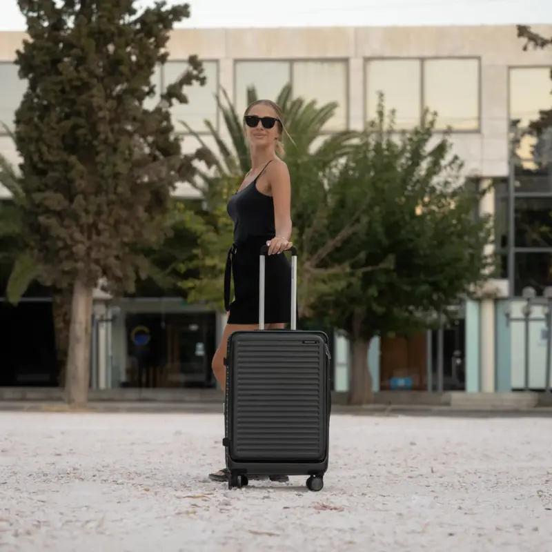 Βαλίτσα μεσαία 20 κιλών  Newcom (ABS+PC) N1605/60 dark grey - Image 2