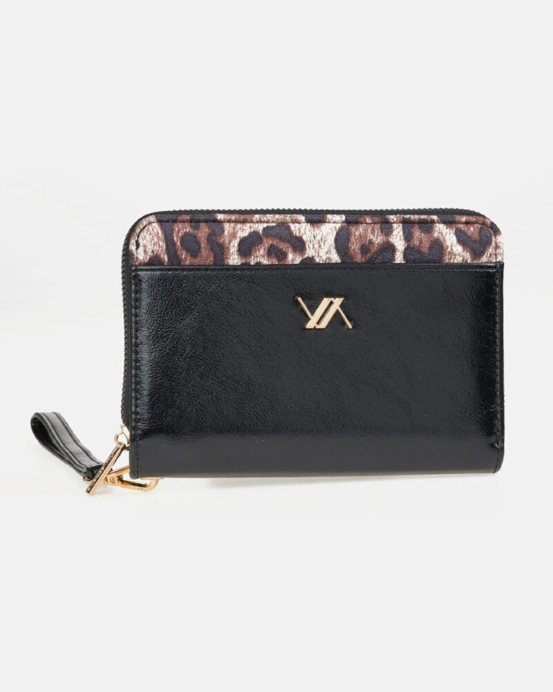 VERDE ΓΥΝΑΙΚΕΙΟ ΠΟΡΤΟΦΟΛΙ 18-0001544  ANIMAL PRINT ΜΑΥΡΟ