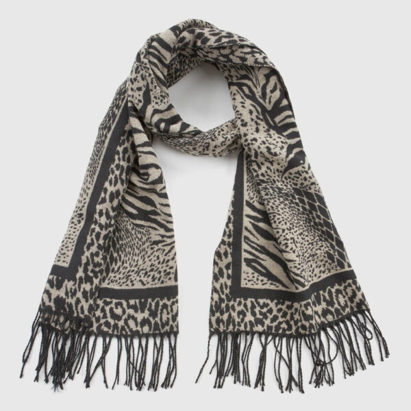 VERDE ΓΥΝΑΙΚΕΙΟ ΚΑΣΚΟΛ 06-0001334  ANIMAL PRINT ΜΑΥΡΟ