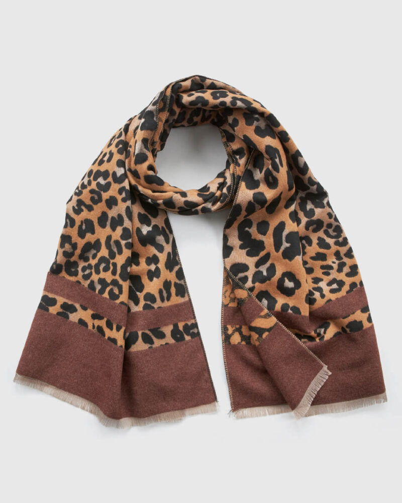 VERDE ΓΥΝΑΙΚΕΙΟ ΚΑΣΚΟΛ 06-0001342  ANIMAL PRINT ΚΑΦΕ