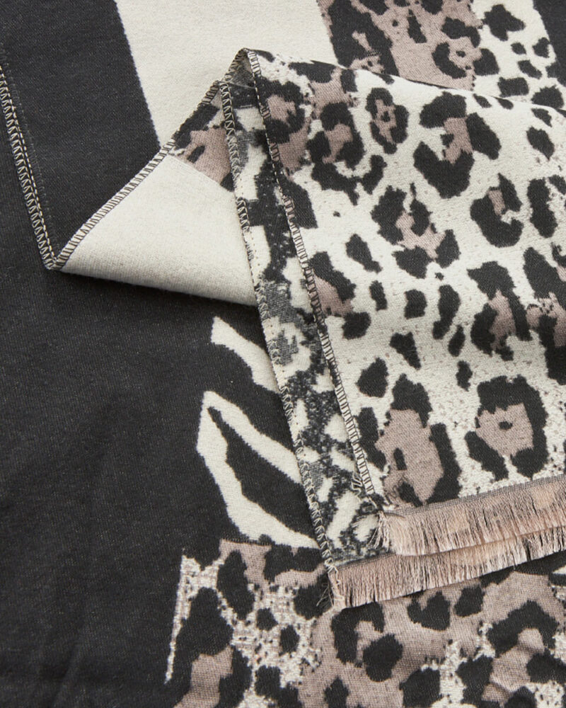 VERDE ΓΥΝΑΙΚΕΙΟ ΚΑΣΚΟΛ 06-0001344  ANIMAL PRINT ΜΑΥΡΟ - Image 3