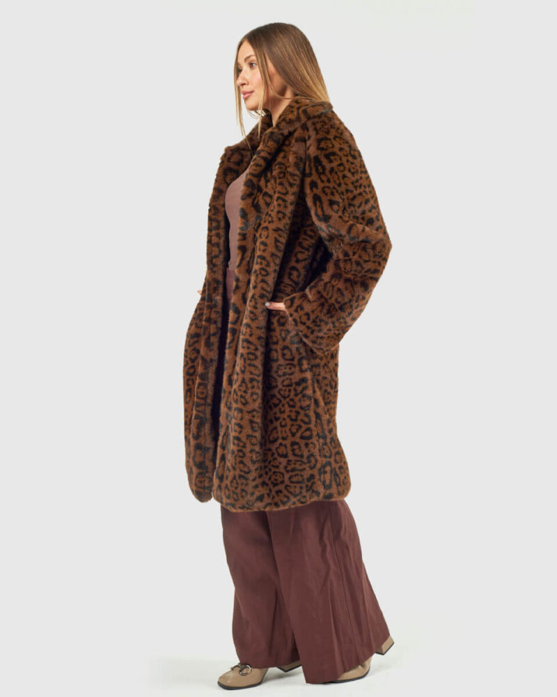 VERDE ΓΥΝΑΙΚΕΙΟ ΓΟΥΝΙΝΟ ΠΑΛΤΟ 33-0000729 ANIMAL PRINT - Image 3