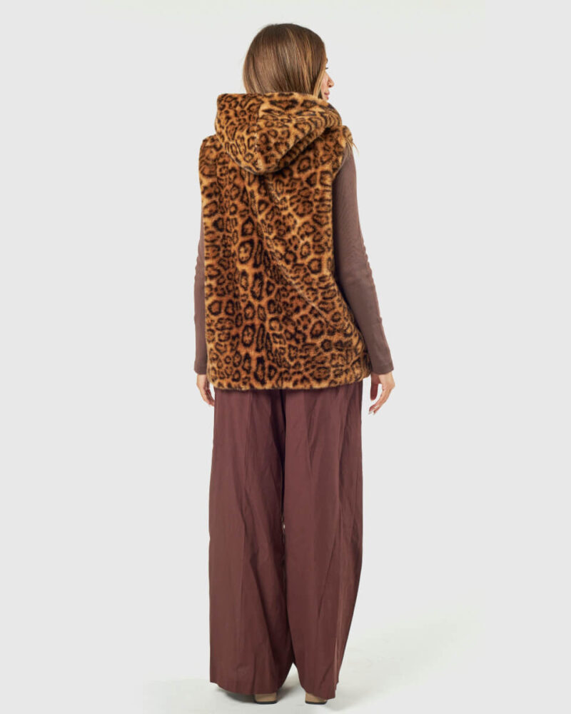 VERDE ΓΥΝΑΙΚΕΙΟ ΓΟΥΝΙΝΟ ΠΑΛΤΟ 33-0000732 ANIMAL PRINT ΚΑΦΕ - Image 5
